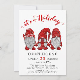 Finny Santa Gnomes jul - Helgdag Open House Inbjudningar