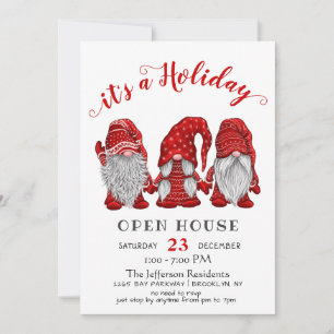 Finny Santa Gnomes jul - Helgdag Open House Inbjudningar
