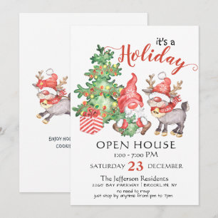 Finny Santa Gnomes jul - Helgdag Open House Inbjudningar