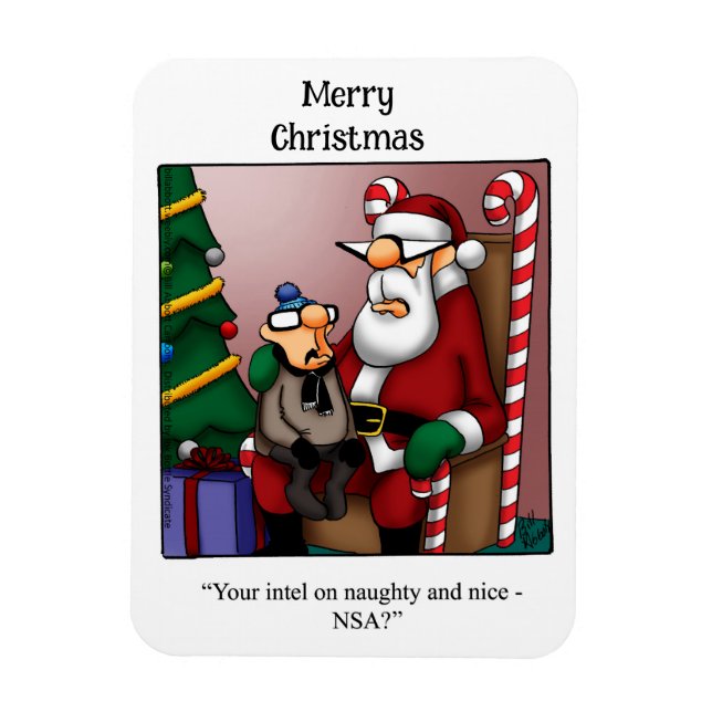 Finny Santa Naughty eller Nice Humor Magnet Gift (Vertikal)