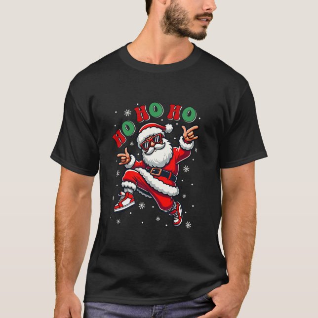 Finny Santa Pajama God jul Santa T Shirt (Framsida)