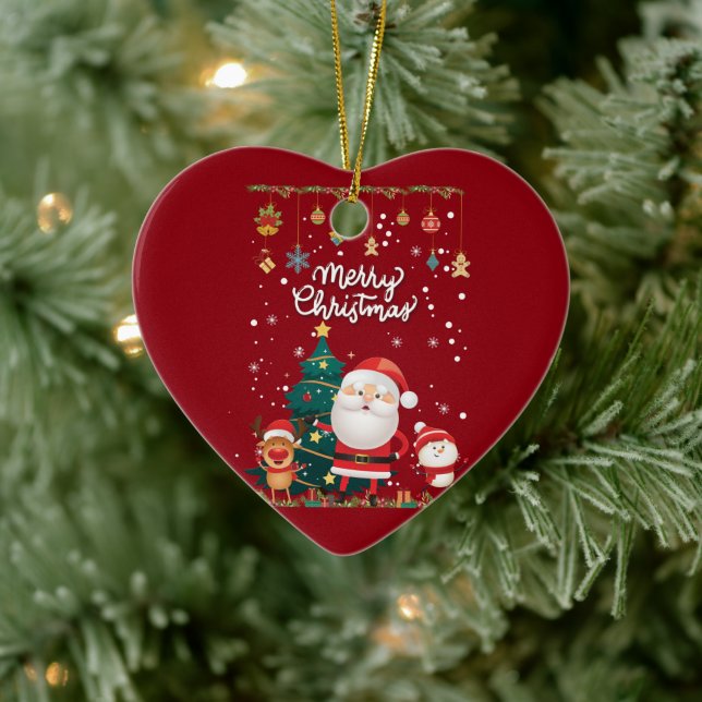 Finny Santa, Snögubbe, Reindeer God jul Julgransprydnad Keramik (Träd)