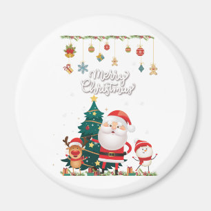 Finny Santa, Snögubbe, Reindeer God jul Magnet