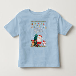 Finny Santa, Snögubbe, Reindeer God jul T Shirt