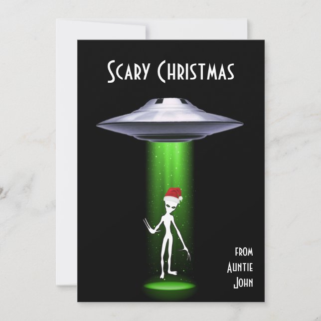 Finny Santa 🎅 🛸 UFO-jul Inbjudningar (Framsida)