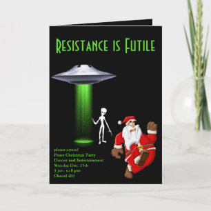 Finny Santa 🎅 🛸 UFO jul Party Helgkort