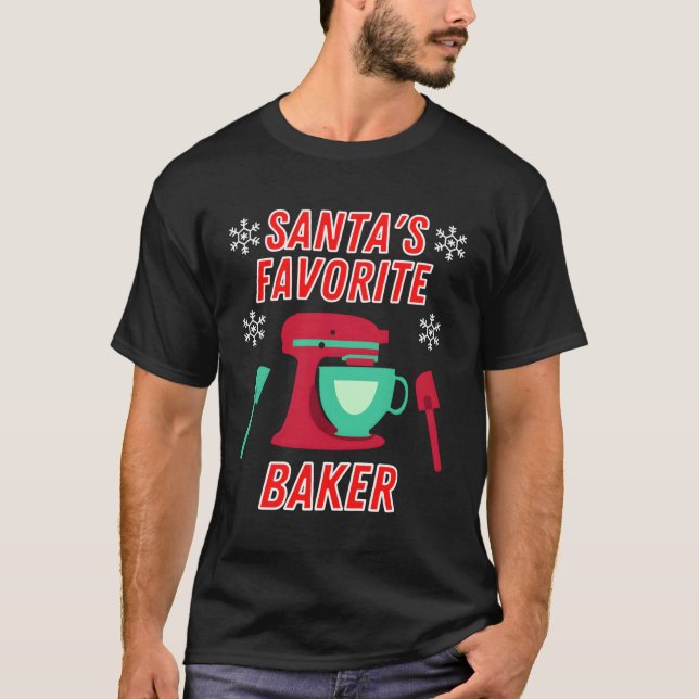 Finny Santas Favorite Baker Kärlek Baking jul jul T Shirt (Framsida)