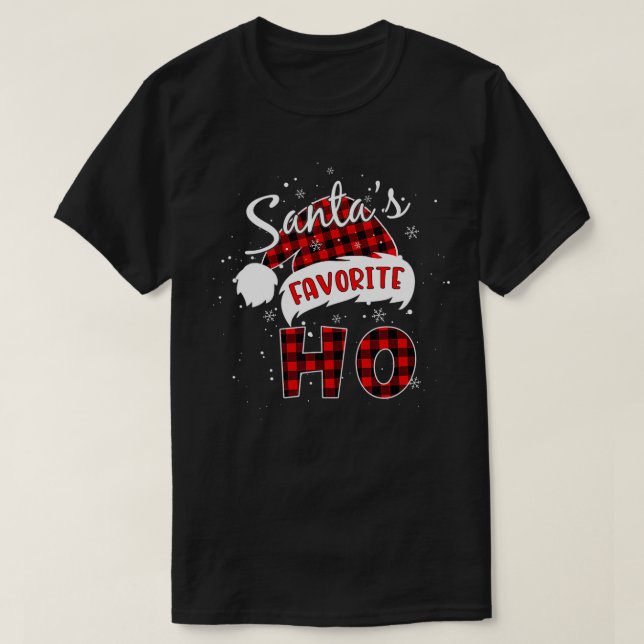 Finny Santa's Favorite Ho jul Play Buffalo T Shirt (Design framsida)