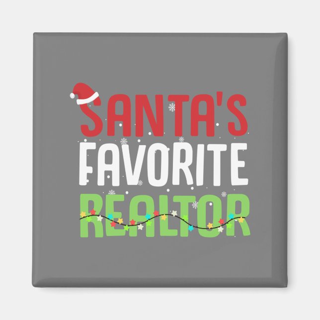 Finny Santa's Favorite Realtor Gods Agent Julafton Magnet (Framsidan)