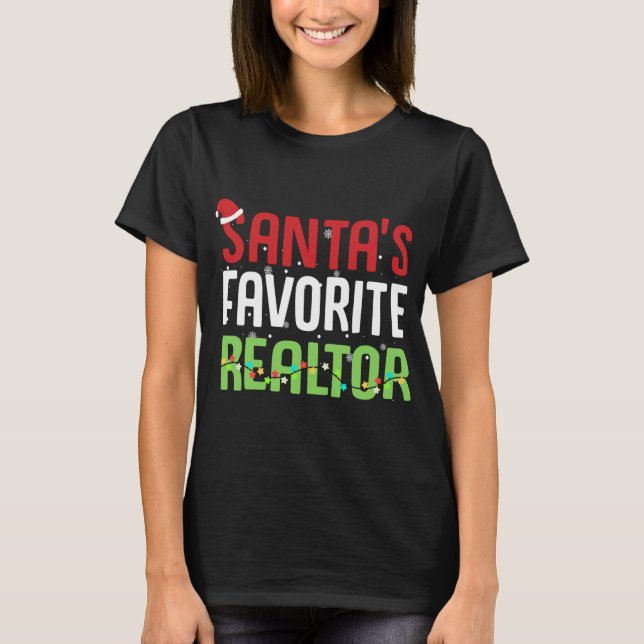 Finny Santa's Favorite Realtor Gods Agent Julafton T Shirt (Framsida)