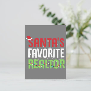 Finny Santa's Favorite Realtor Gods Agent Julafton Vykort