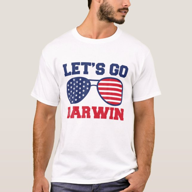 Finny Sarcastic Memes Låt oss Go Darwin Sunglasses T Shirt (Framsida)