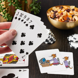 Finny sekreterare Cat Tecknad Kontors humor Casinokort