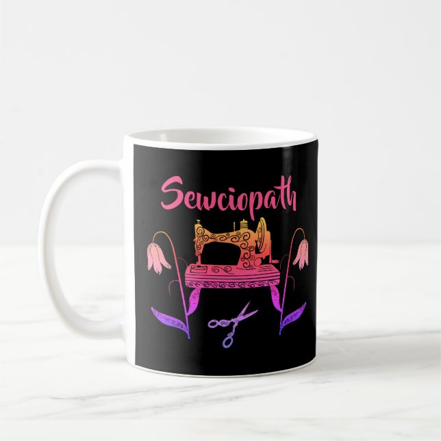 Finny Sewciopath Design Sewing Enthusiast Kaffemugg (Vänster)