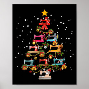 Finny Sewing Maskin Julgran jul Orna Poster