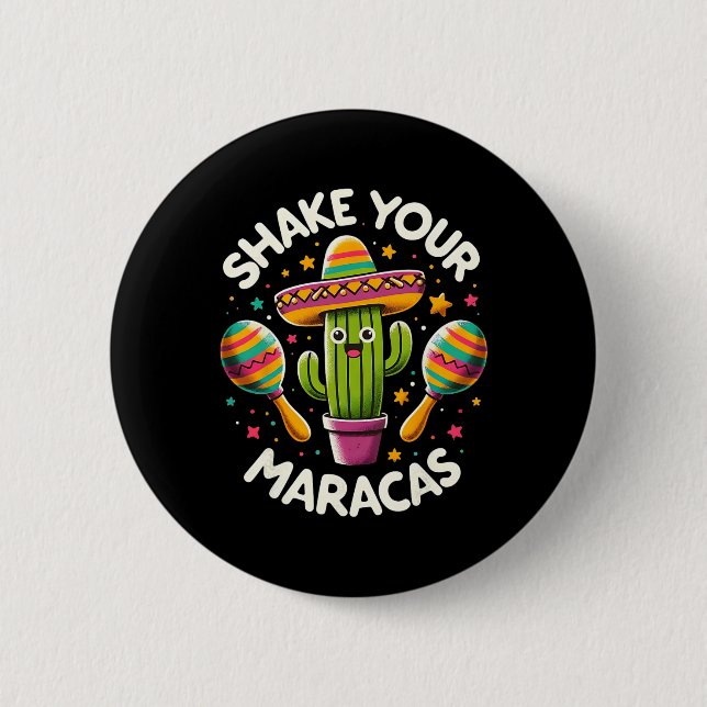 Finny Shake Your Maracas Cactus Cinco De Mayo Knapp (Framsida)