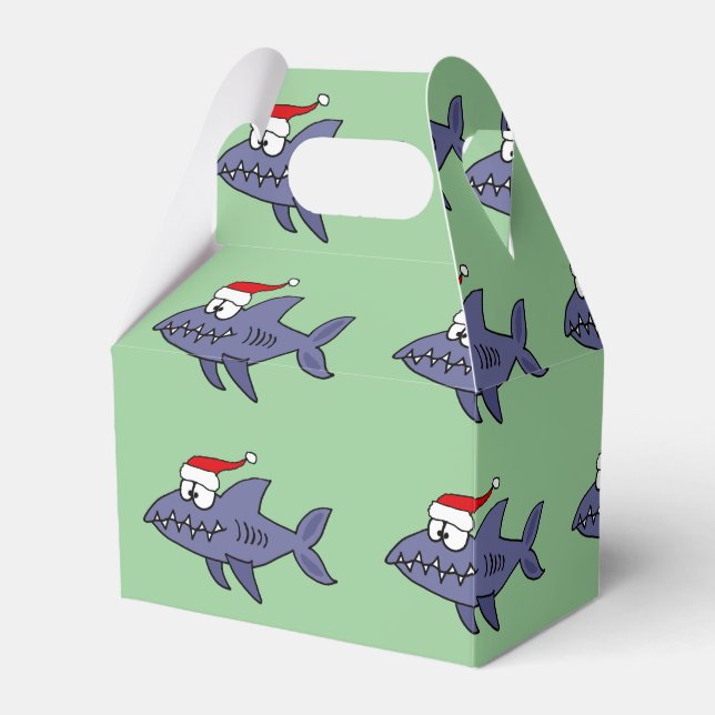 Finny Shark i jultomten Art Presentaskar (Framsidan Sidan)