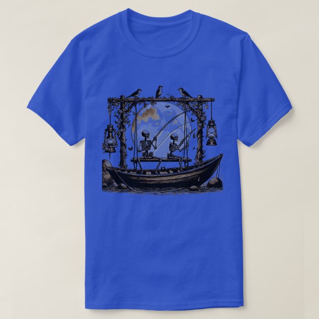 Finny Skeleton Fishing Pappa Fars dag Mon Fishing T Shirt (Design framsida)