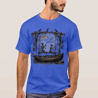 Finny Skeleton Fishing Pappa Fars dag Mon Fishing T Shirt