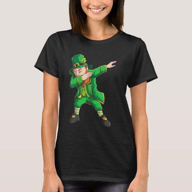 Finny St patricks day , Dabbing Leprechaun Irish B T Shirt (Framsida)