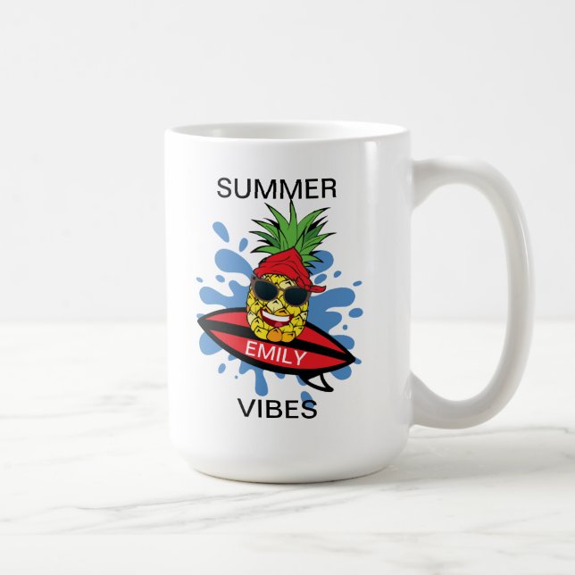 Finny Surfing Pineapple Coffee Mugg (Höger)
