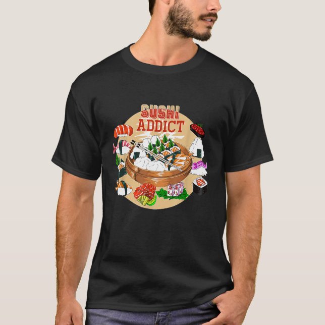 Finny Sushi Addict Asian Food Älskare Gift Sushi T T Shirt (Framsida)