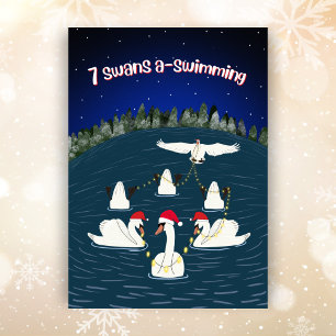 Finny Svanar Swimming 12 dagar julklapp Julkort
