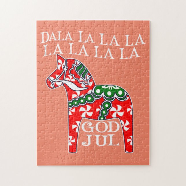 Finny Svenska julhelgen Jul Dala Horse Dalahos Pussel (Vertikal)