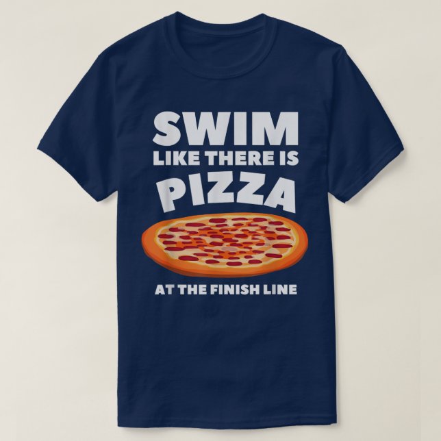 Finny Swimming Pizza Älskare Design Swimmer Sports T Shirt (Design framsida)