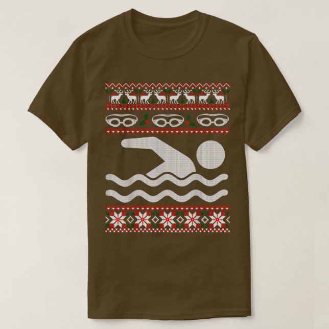 Finny Swimming Ugly jul Sweater T Shirt (Design framsida)