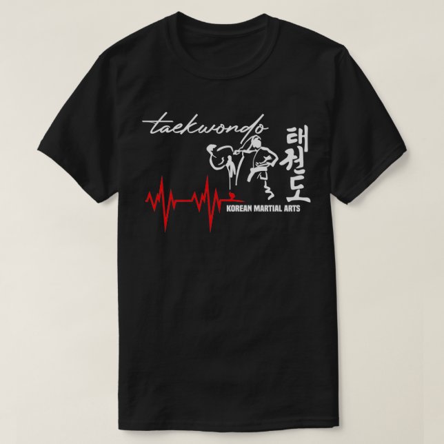 Finny Taekwondo Heartrat Sydkoreas martialkonst T Shirt (Design framsida)