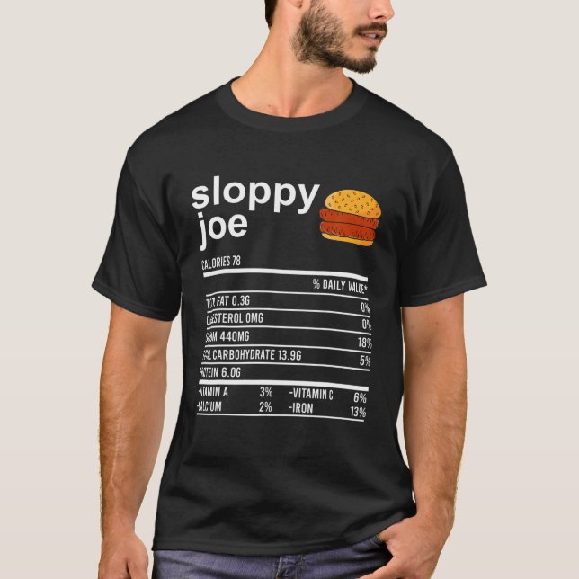 Finny Thanksgiving Food Apparel, Sloppy Joe Nutrit T Shirt (Framsida)