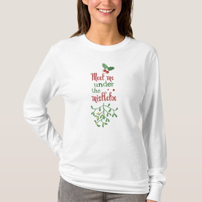 Finny träffade mig under Mistletoe | Sleeve Shirt T (Framsida)