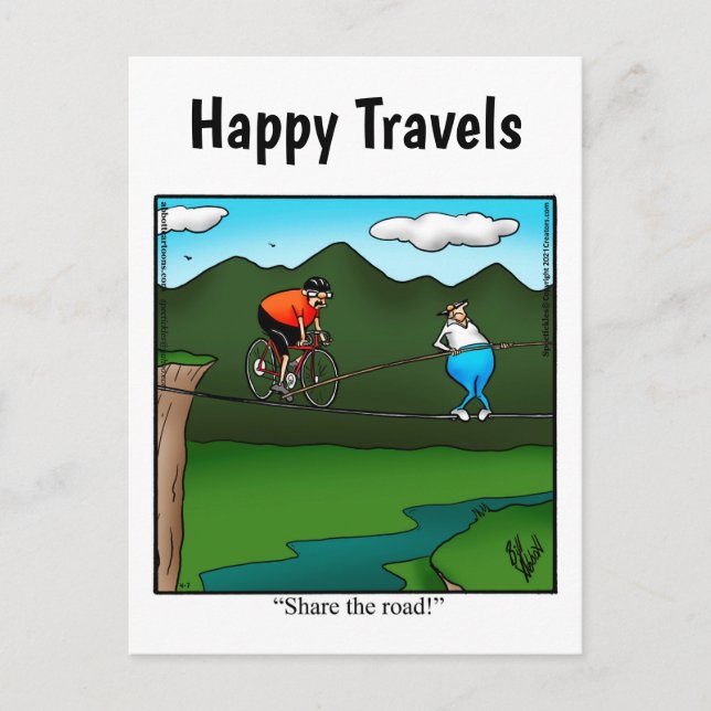 Finny Travel Humor vykort (Framsida)