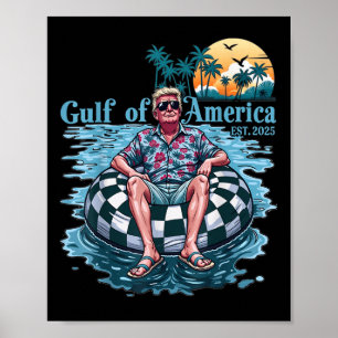 Finny Trump Bukt of US America Est 2025 Beach Retr Poster