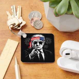 Finny Trump Bukt of USA America 2025 4:e juli 2025 Nyckelring