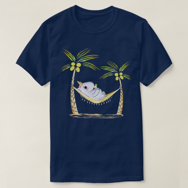 Finny Unicorn Hammock Drinking Cocktail Gift Idea T Shirt (Design framsida)