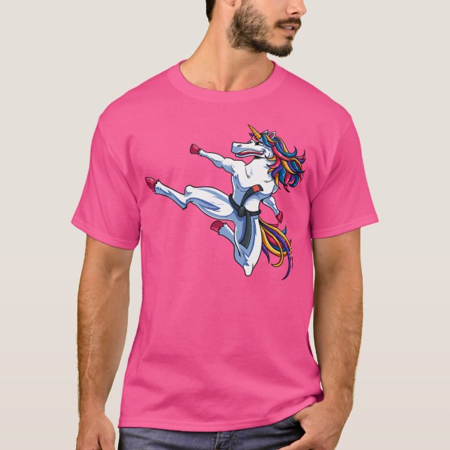 Finny Unicorn Martial Arts Fighter Kickboxing Kara T Shirt (Framsida)