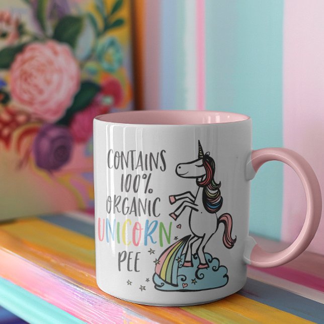 Finny Unicorn Mugg - Organic Unicorn Pee Novelty (Crack up your friends and work colleagues with this hilarious 100% organic unicorn pee mug! )