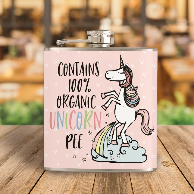 Finny Unicorn - Organic Unicorn Pee Fickplunta (Crack up your friends and work colleagues with this hilarious 100% organic unicorn pee flask.)