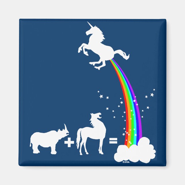 Finny Unicorn ursprung Magnet (Framsidan)