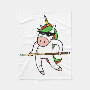 Finny Unicorn Wearing Sungles spelar Billiards Gi Fleecefilt