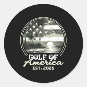 Finny US America Shirt Bukt of US America Est 202 Runt Klistermärke