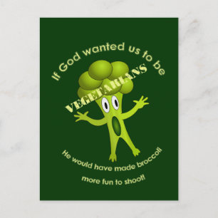 Finny Vegetarian Quote Postcard Vykort
