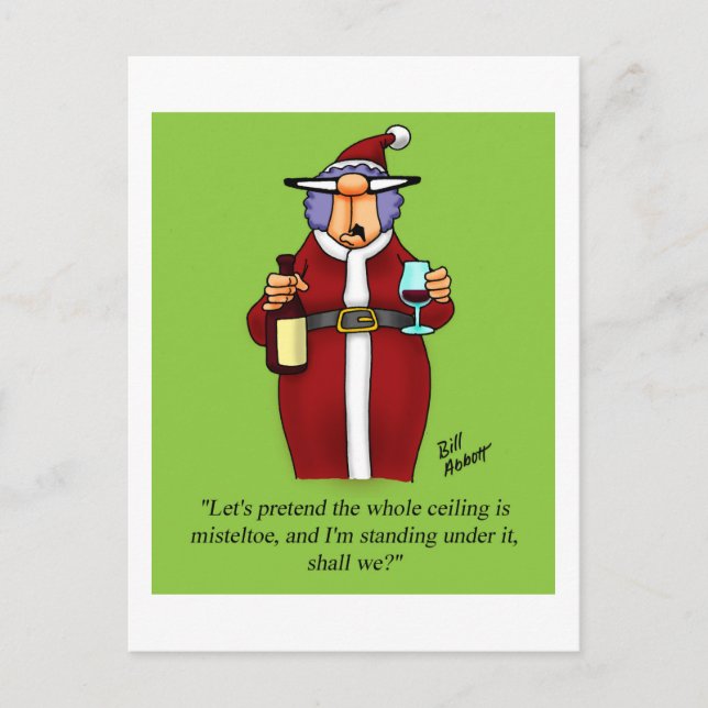 Finny Vin Humor ’Mistletoe’ vykort (Framsida)