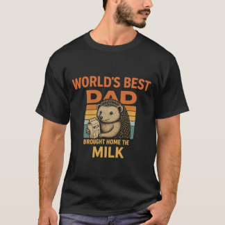 Finny World's Best Pappa T-Shirt - Cute Hedgehog m