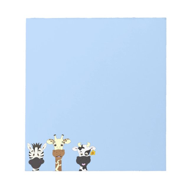 Finny zebra giraffe ko-tecknader anteckningsblock (Framsida)