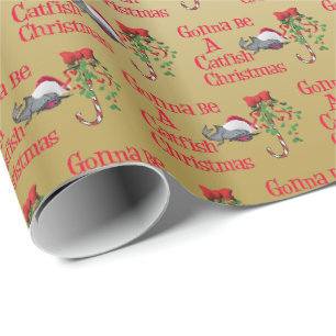 Finnyj julfiske ♫ ♥ Catfish jul Guld Presentpapper