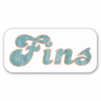 Fins Miami Vintage (White Aqua & Orange)-symbol Klistermärken