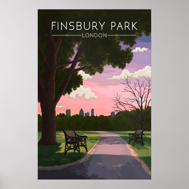 Finsbury Park London Resemärke Poster (Framsidan)